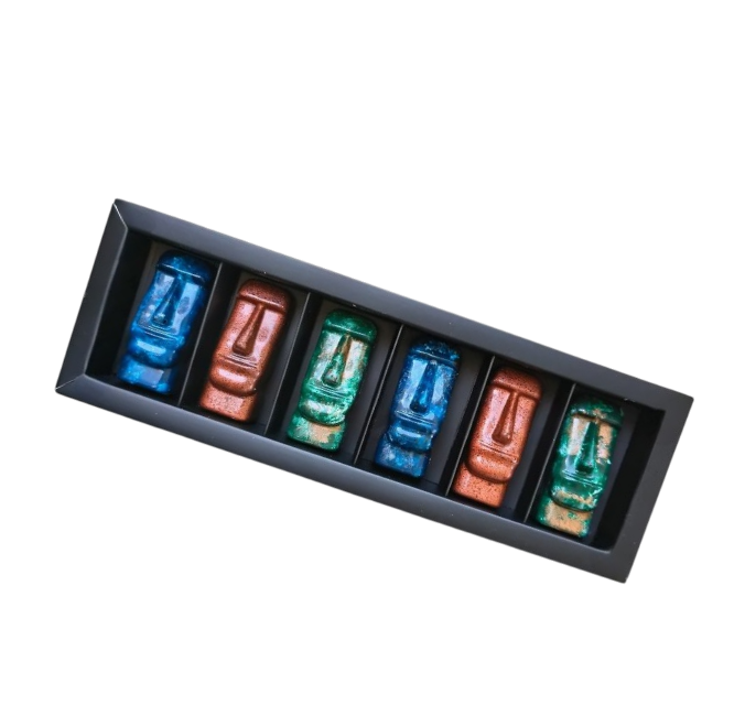 Caja 9 moai rellenos - Caramel Chocolatería