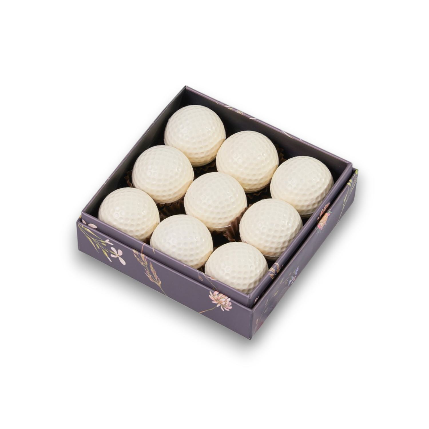 Caja 9 pelotas de golf - Caramel Chocolatería