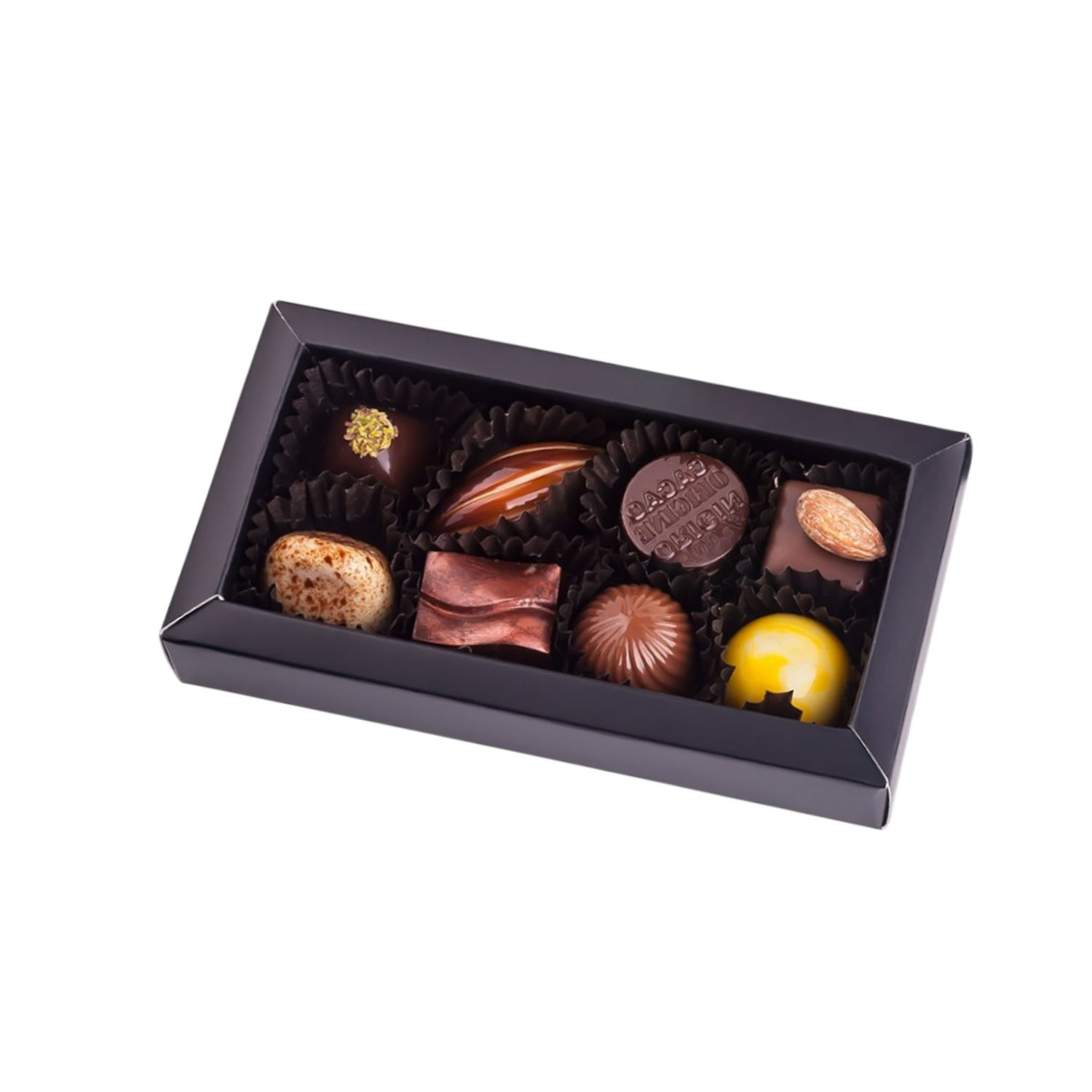 Caja 8 bombones rellenos surtidos - Caramel Chocolatería