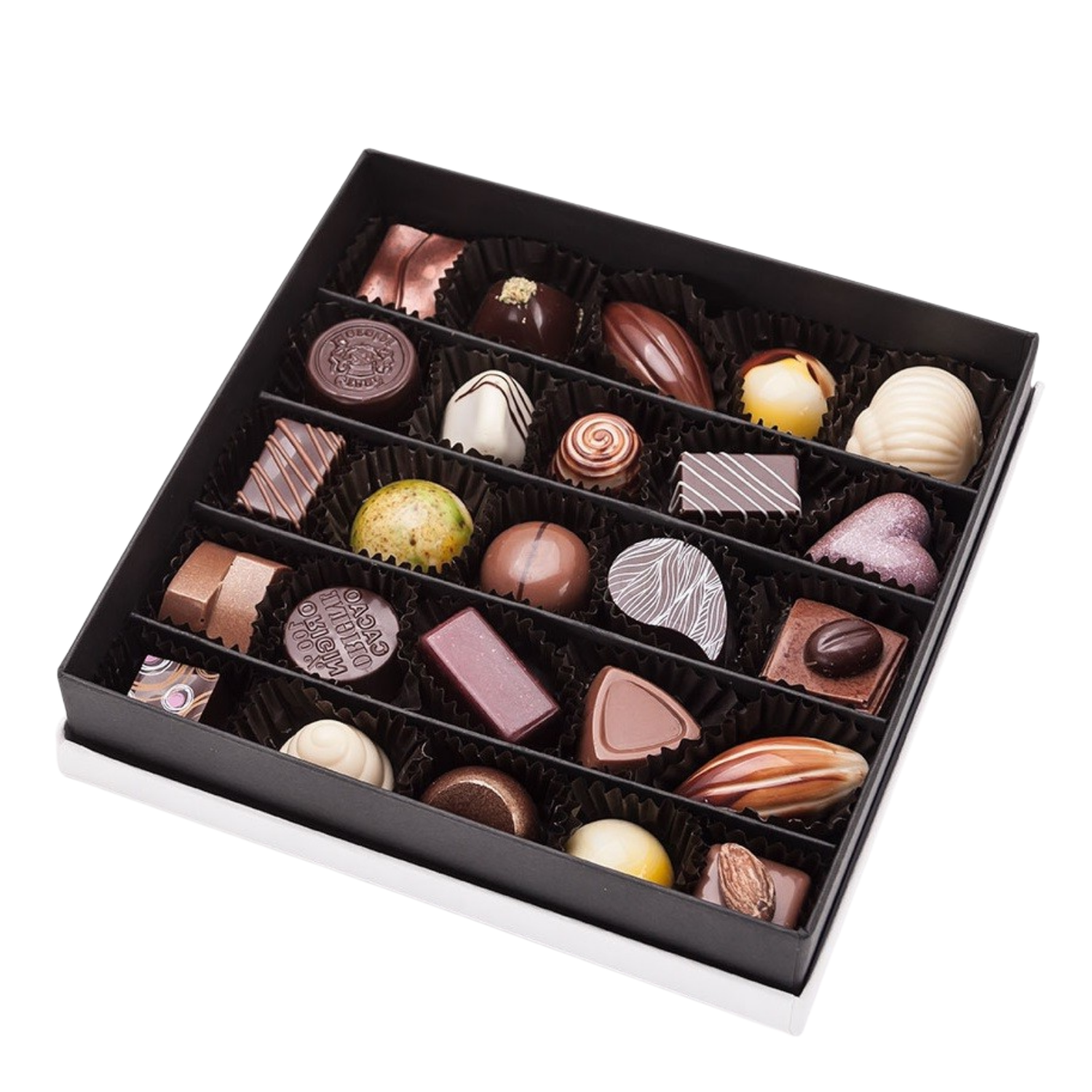 Caja 25 bombones rellenos surtidos - Caramel Chocolatería