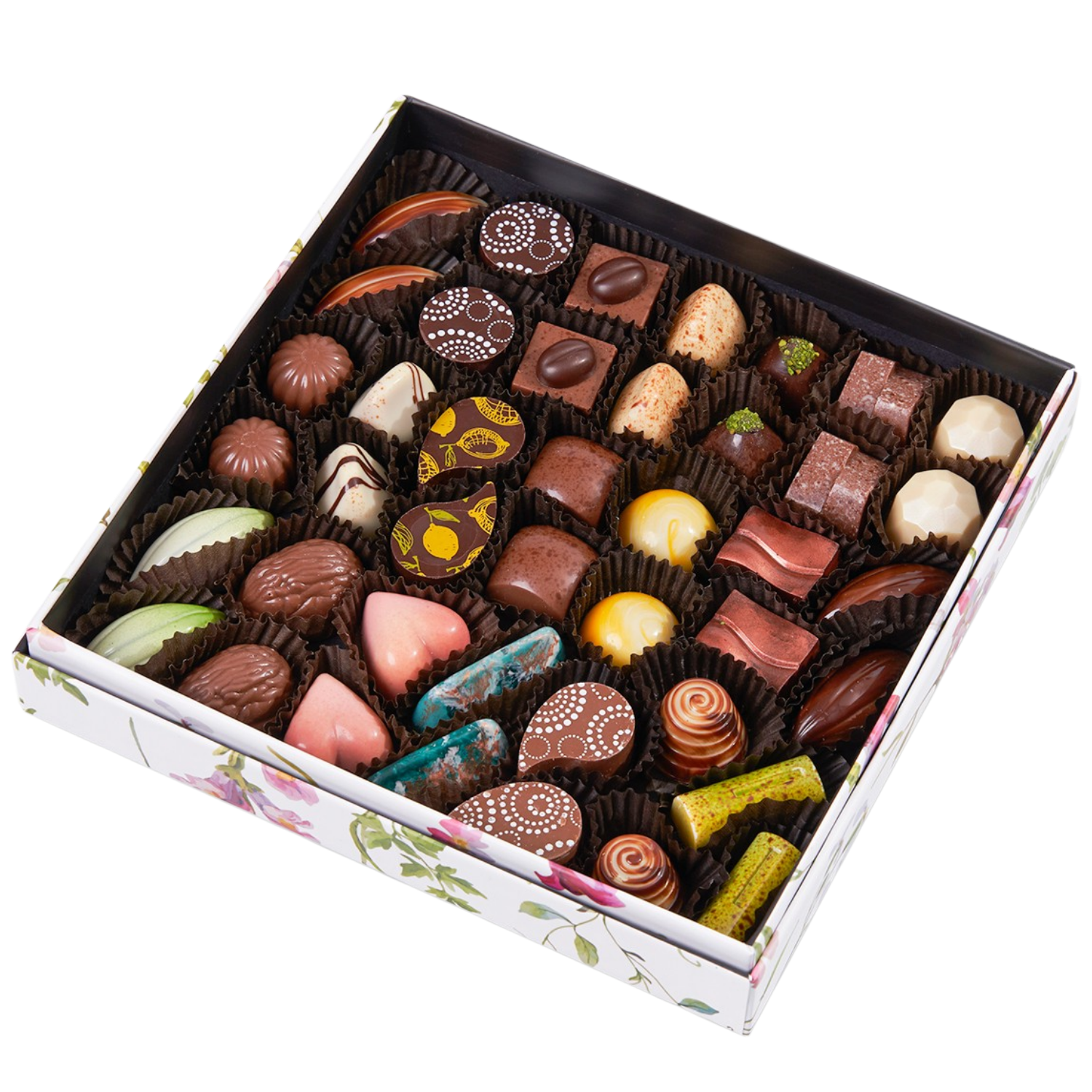 Caja 42 bombones rellenos surtidos - Caramel Chocolatería