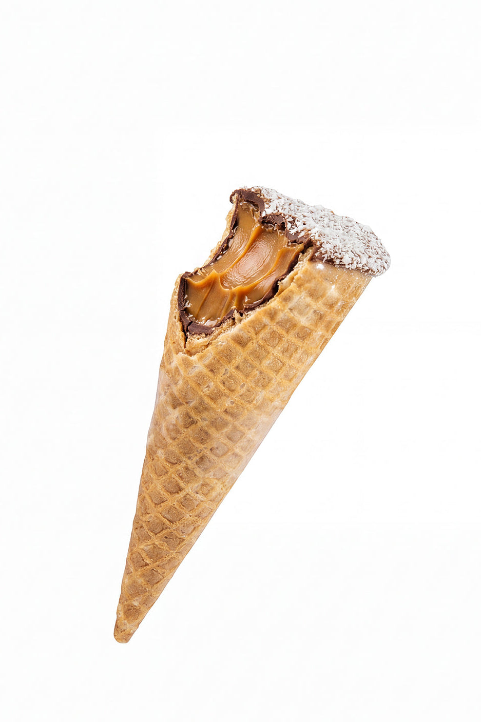 Cono relleno dulce de leche